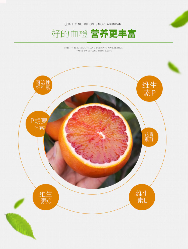 四川资中塔罗科血橙新鲜水果玫瑰红心肉雪橙子新鲜孕妇儿童水果 60mm