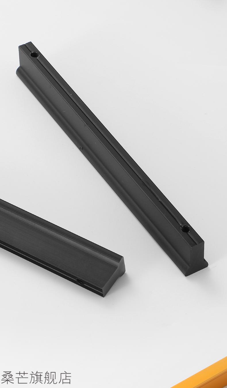 2022新款柜门拉手易固仕美式黑色橱柜衣柜加长拉手现代简约一米柜门