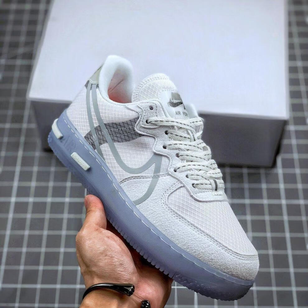 纯原纯原新潮af1react空军一号冰蓝骨白3m反光水晶鞋底(公司级) 空军