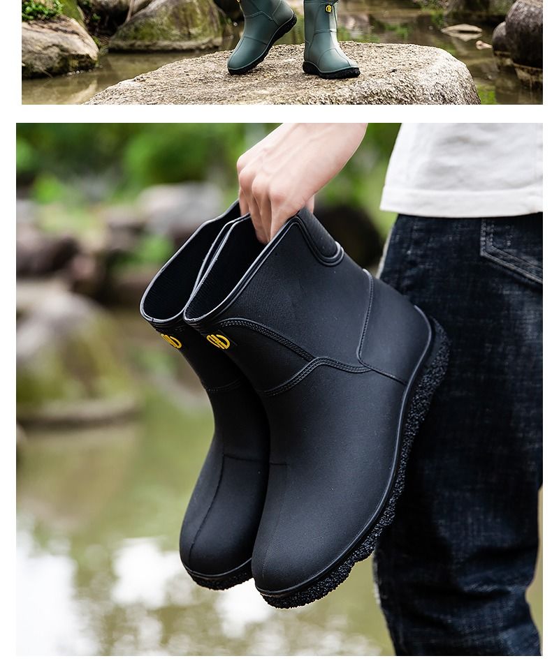 春夏雨鞋男士中筒时尚胶鞋男防水耐磨厨房钓鱼水鞋男雨靴短筒套鞋820