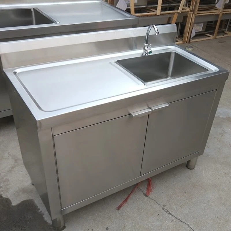 歺格不锈钢整体橱柜碗柜厨房柜式双眼水池水槽洗菜盆工作台操作台商用1 60 80双槽水池柜升级款