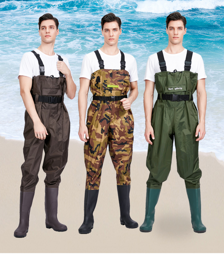 鱼塘下水服加厚下水裤赶海靴劳保水田靴涉水半身防水衣服雨裤叉抓捕鱼