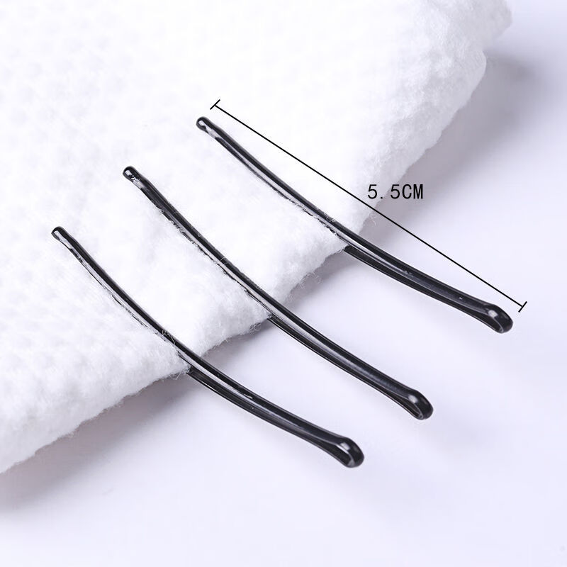 浙饰界发夹黑色弧形夹钢夹子不掉漆发卡刘海夹边夹发饰一字夹小饰品50