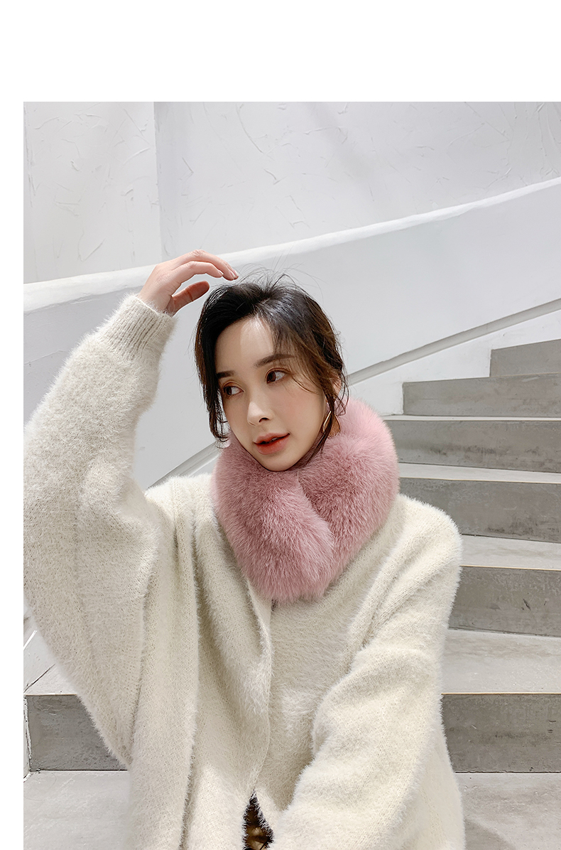 狐狸真皮毛围脖韩版气质冬季新款女士毛围巾 皮草围巾 真毛领子吸扣