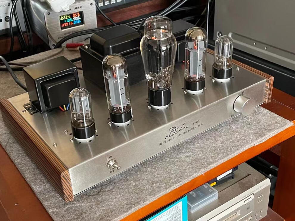 老陈胆机el34单端手工搭棚纯胆机hifi发烧音响电子管功放 黑色发烧版.