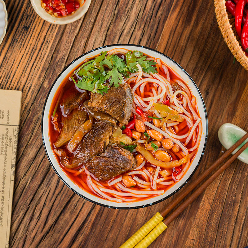 湖南新化向东街红汤牛肉米粉正宗米线方便速食330g2袋装红汤牛肉粉5包