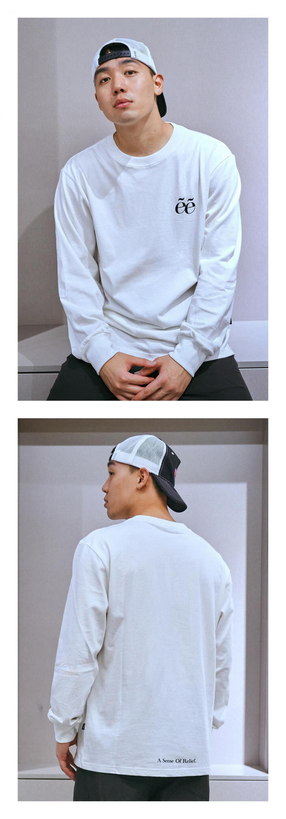 phew潮牌长袖t恤秋季情侣印花圆领上衣男女美式宽松潮流衣服 黑色 m