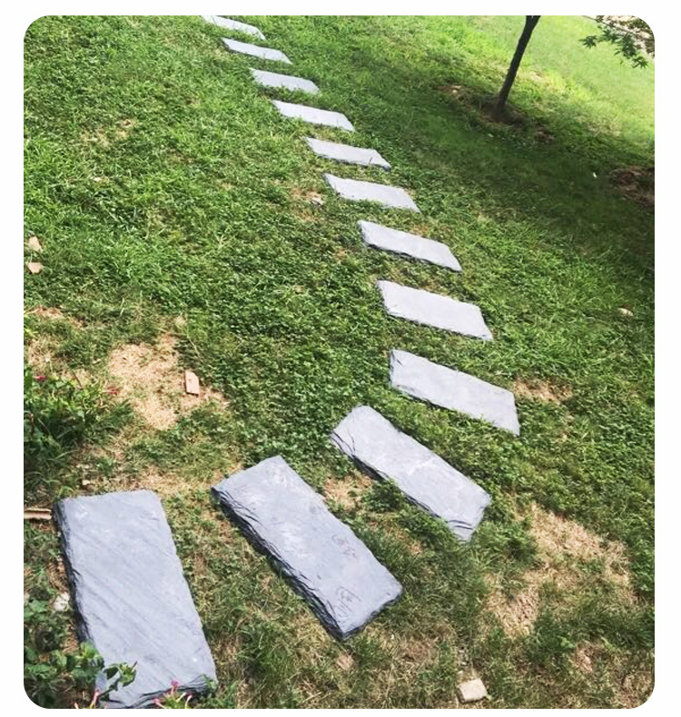 青石板院子铺路草坪脚踏花园汀步户外滑踏步石天然石材庭院地砖 运费