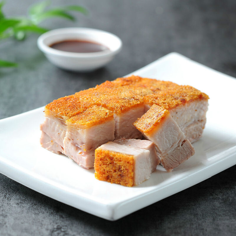 500g广东特产黄金脆皮烧肉卤五花肉广州化皮烧腊粤菜新鲜烤肉