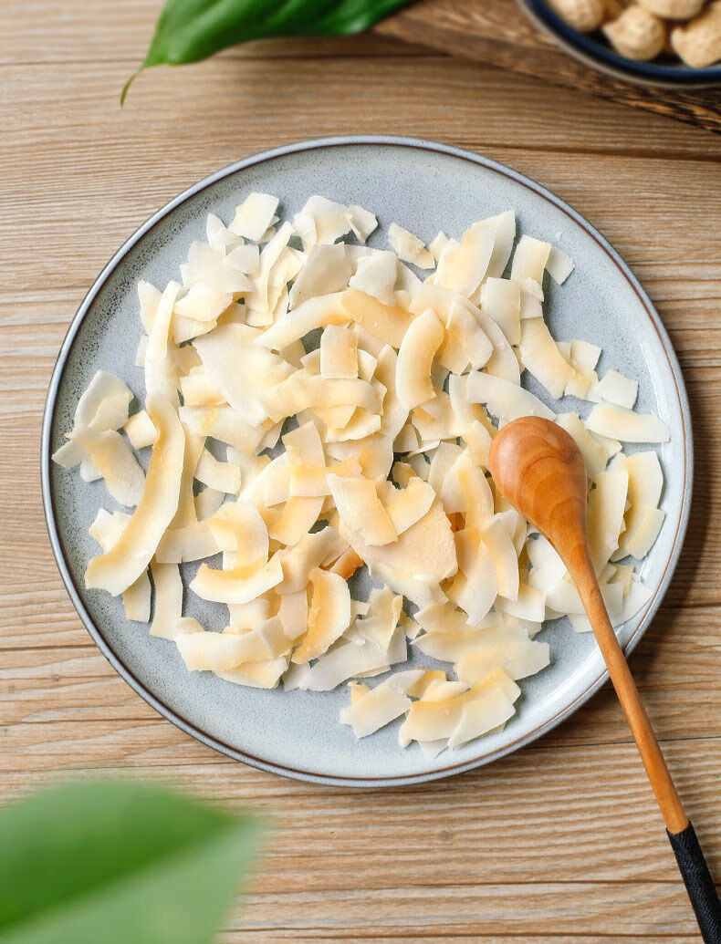 海南特产 椰子片烤椰子片香脆原味碳烤烘焙干吃水果干休闲零食 烤椰片