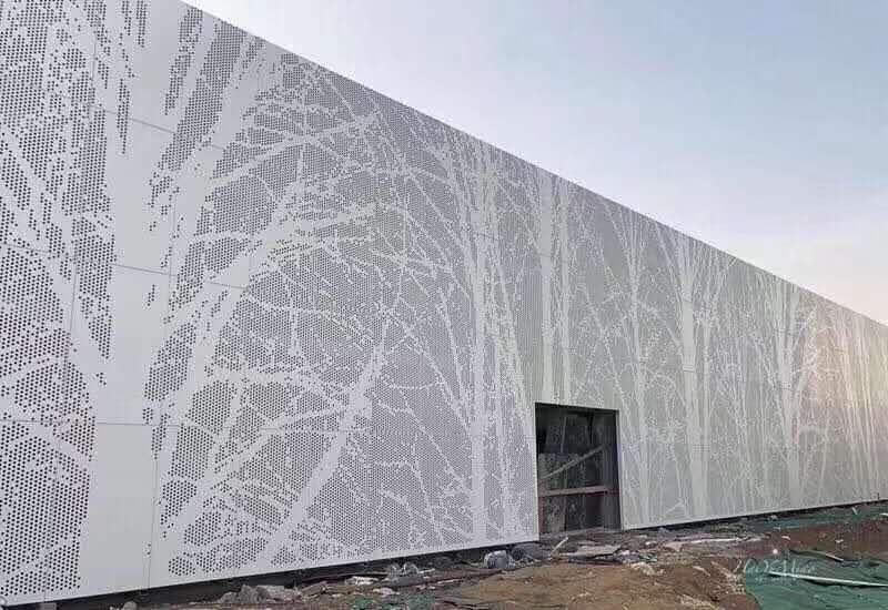 铝板吊顶户外幕墙冲孔铝单板门头装饰铝板定制镂空造型雕花天花吊顶铝