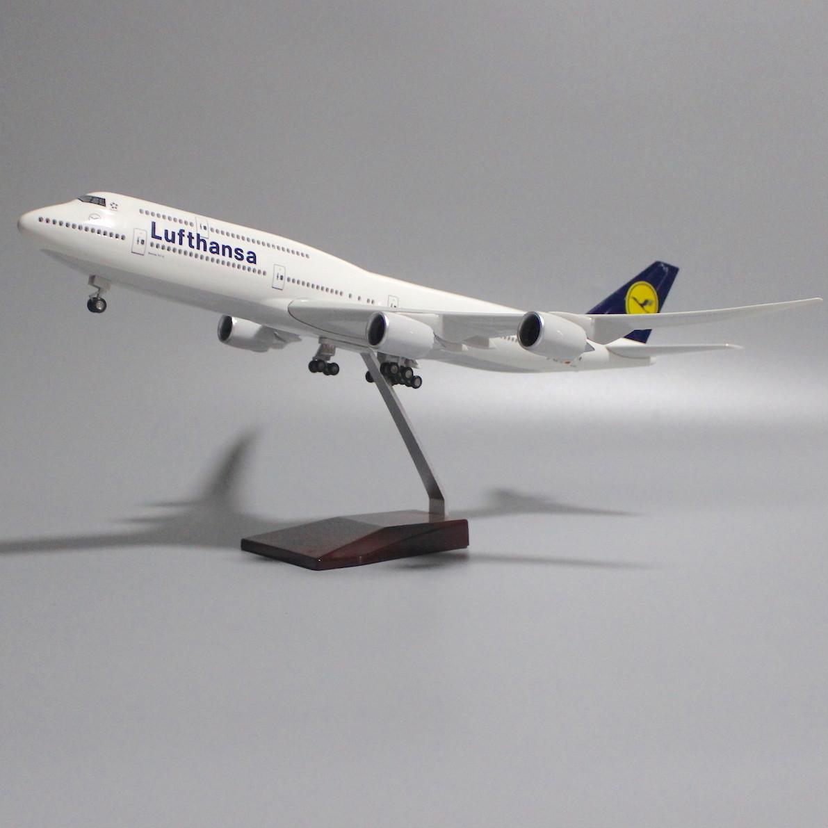 波音747飞机模型国航泰航荷兰汉莎长荣航空47cm带轮子带灯1150德国