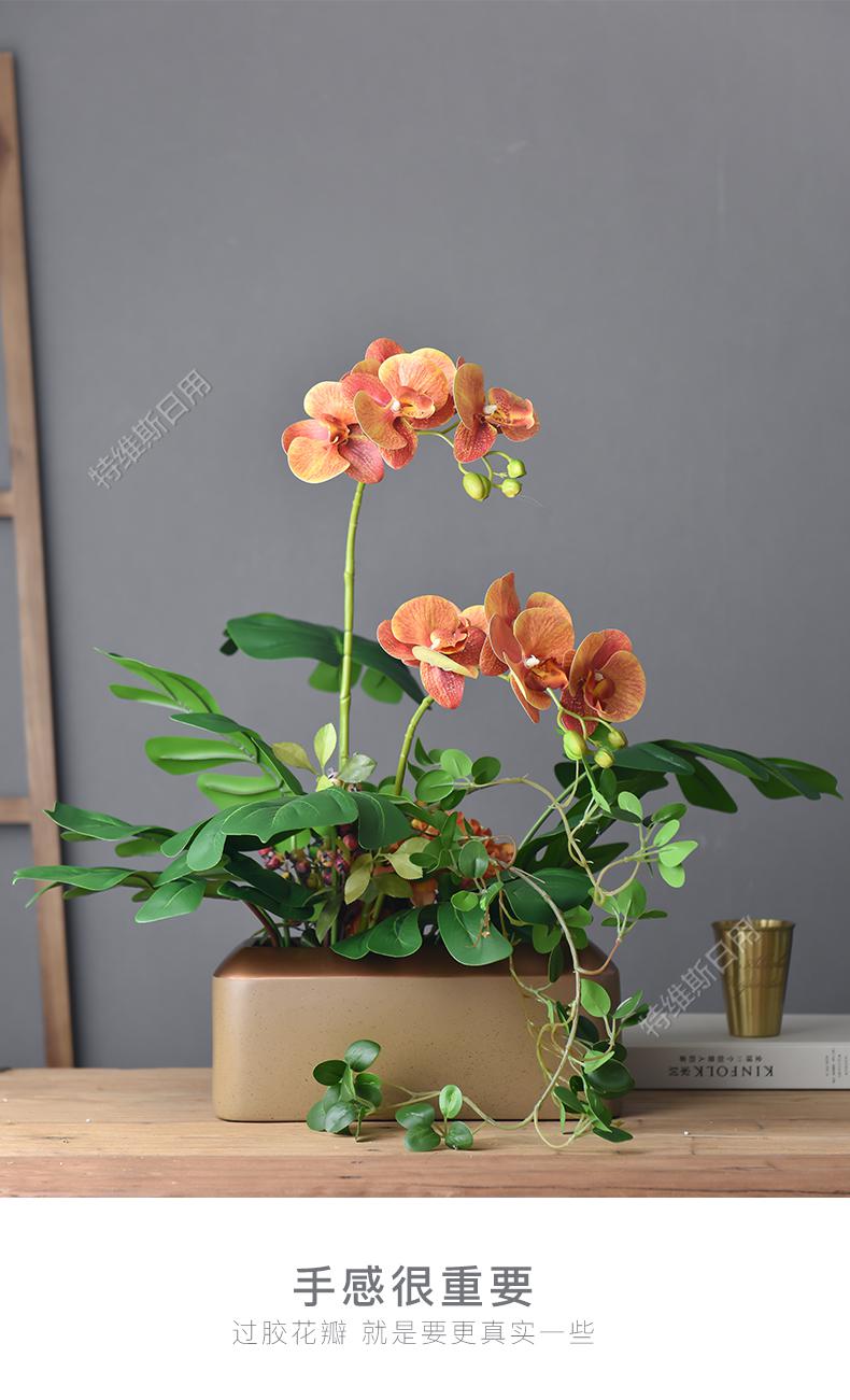 60新款蝴蝶兰仿真花客厅假花装饰花餐桌上的装饰花轻奢桌花摆设装饰