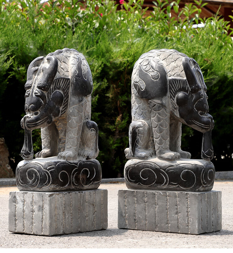 石雕吸水兽石墩蚣蝮门口避水兽风水摆件青石精雕刻滴水兽店铺家用门墩