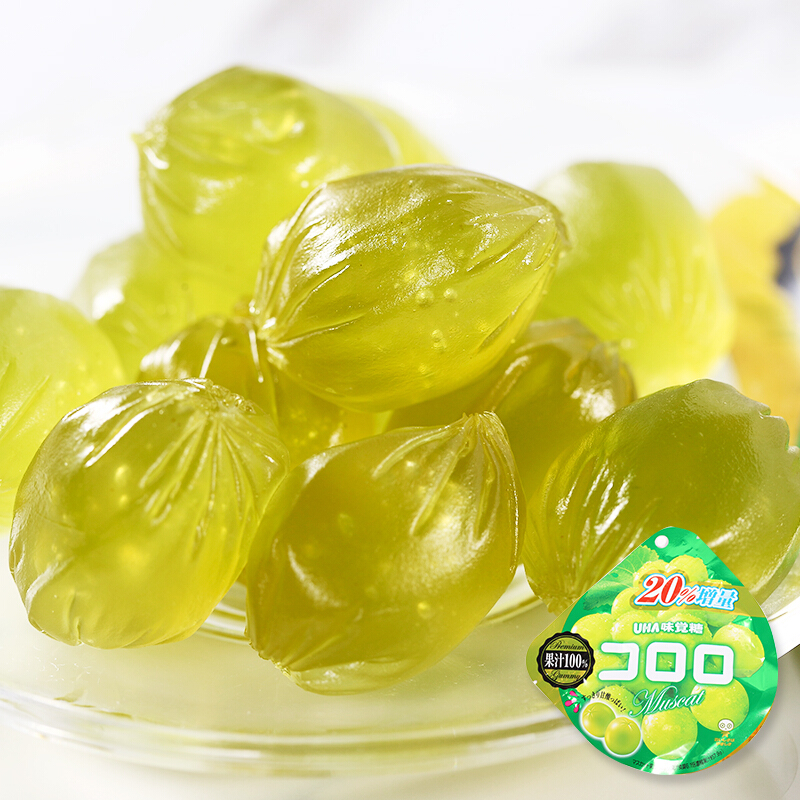 uha悠哈果汁软糖零食日本味觉糖爆浆果肉口感水果糖网红糖果白桃味