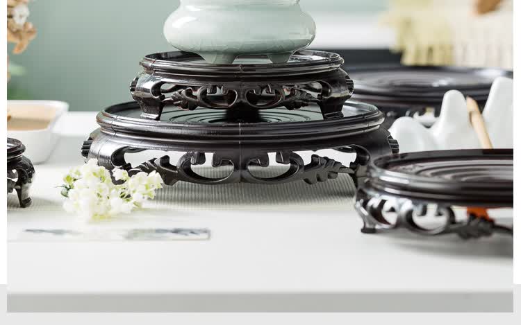 花盆底座托底垫塑料花托架石头盆景佛像工艺品鱼缸花瓶摆件托盘圆a款