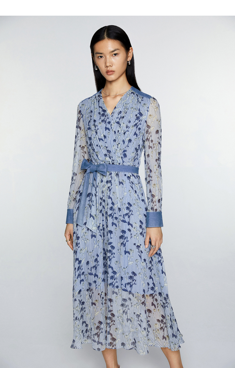 insun恩裳2021春季新款连衣裙 蓝色 38/m