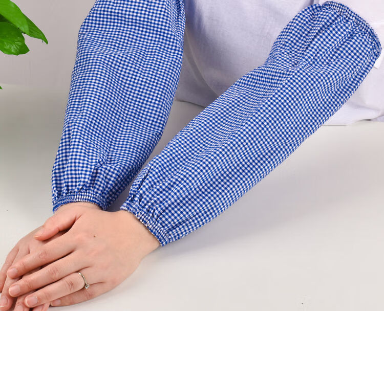 纯棉袖套男女加长款成人工作防油污袖套上班宽松薄款透气护臂套袖双针