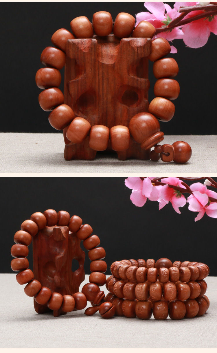 雷击桃木佛珠手串 男士女款手链s1 不刻字桶珠16mm