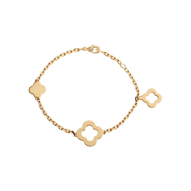 vca梵克雅宝女士手链byzantine alhambra黄k金幸运四叶草手链vcard