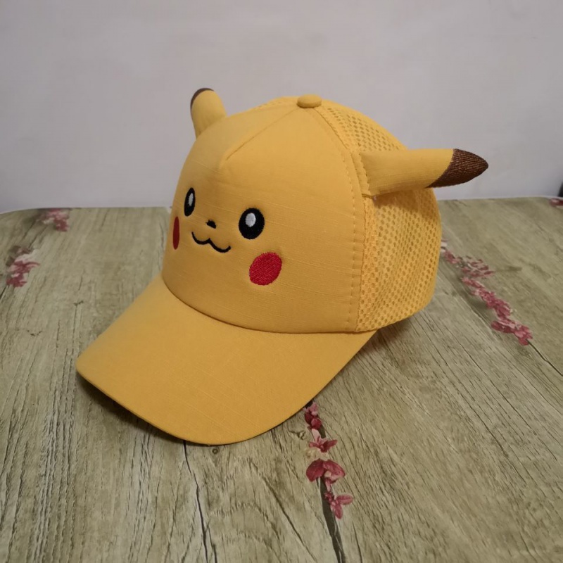 lucaly新品小学生鸭舌帽儿童春夏季新款韩版皮卡丘帽子男女童薄款可爱
