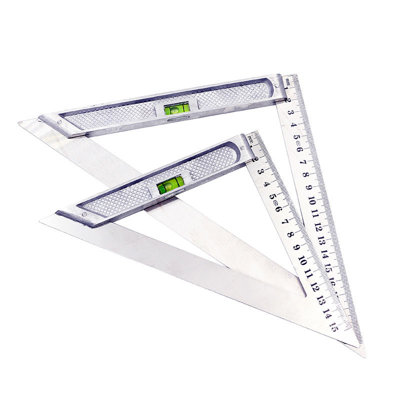 木工尺子45度三角尺带水平三角尺多功能钢板尺子测量工具靠尺水平铝