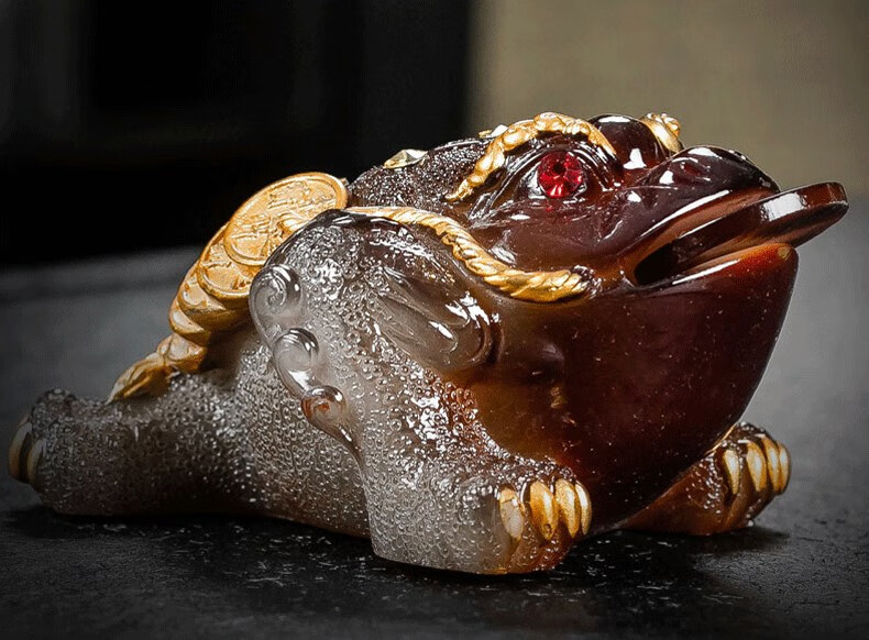 高档茶宠摆件精品可养变色金蟾紫砂貔貅蟾蜍茶具茶盘茶桌茶玩·送长辈