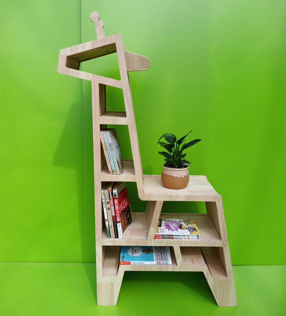 动物造型书架长颈鹿动物造型书架绘本馆样板房软装幼儿园图书室阅读区