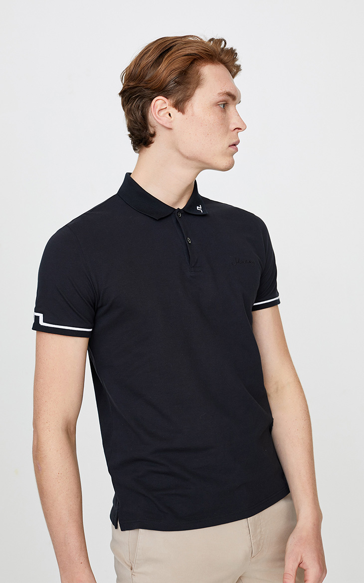 lindeberg金林德伯格早春新款修身商务翻领polo衫男士短袖52123z051