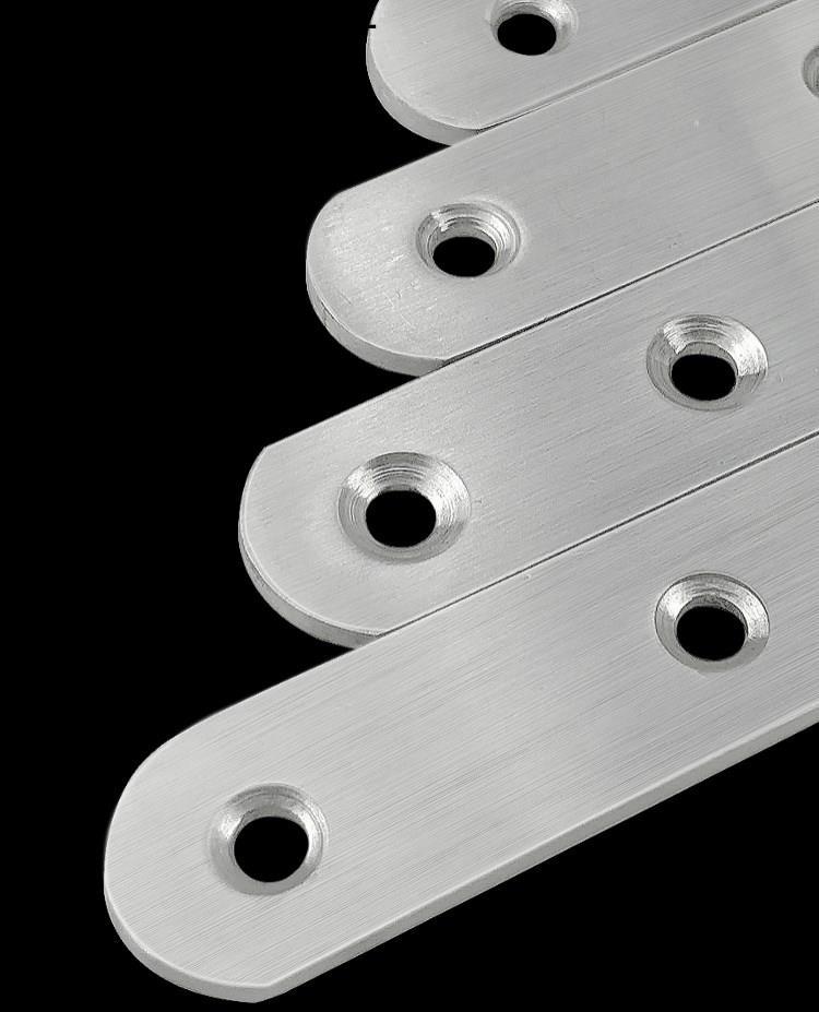 寞萤不锈钢直片l型角码连接固定件家具床加固铁片条五金配件角铁二孔