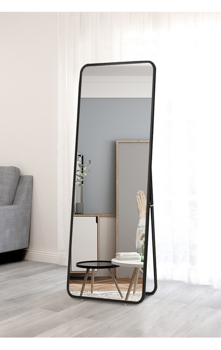 崖工镜子全身穿衣镜家用落地镜壁挂粘贴少女卧室挂墙立体大试衣镜立式