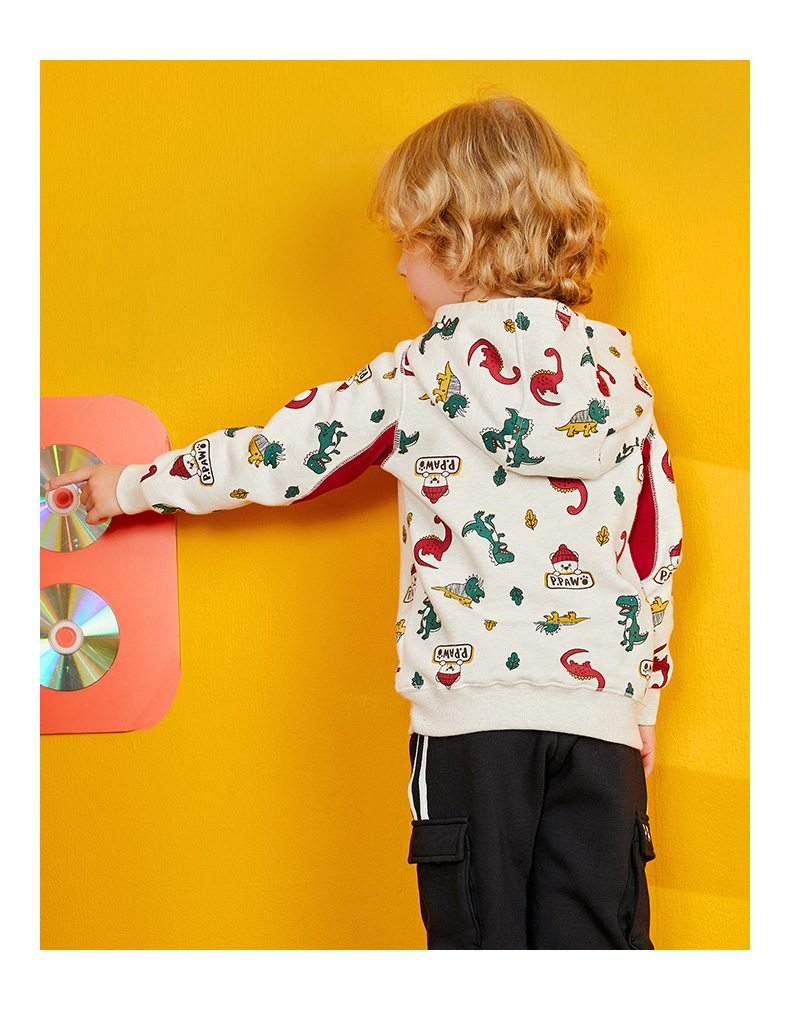 pawinpaw衣恋官方集团依恋卡通小熊童装2020年新款春秋男童套头连帽