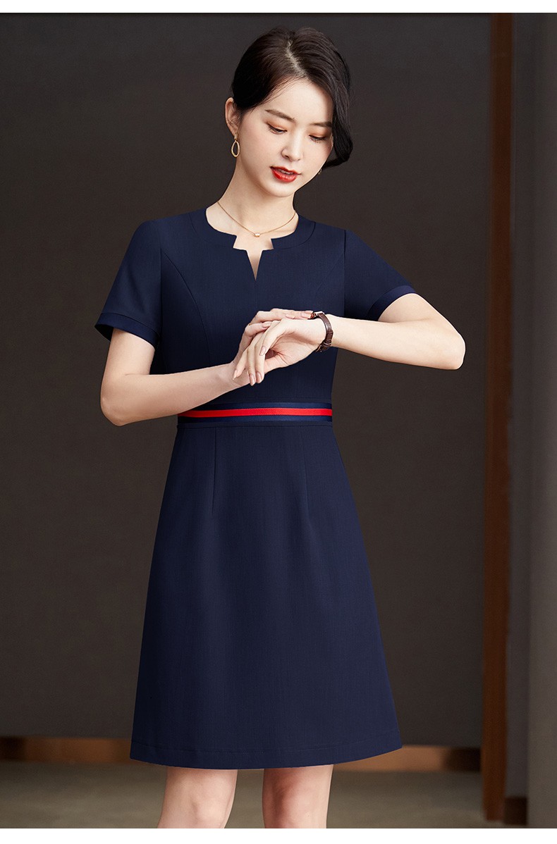年轻女教师穿搭职业连衣裙夏天气质面试装幼师园服工作服美容师服