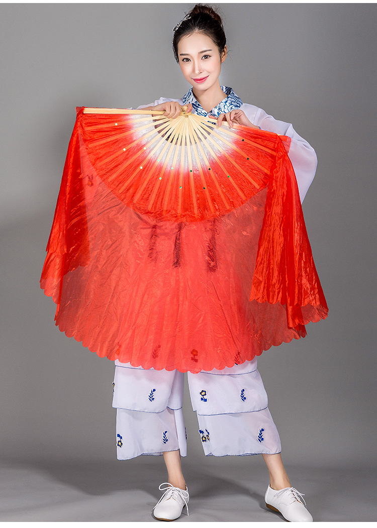 权爵广场舞跳舞用的道具扇子大号扭东北大秧歌的扇子演出舞蹈扇子绿黄