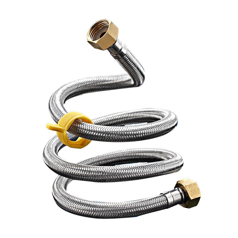 新款厨房洗菜盆洗手盆冷热水龙头配件连接管软管上水尖头进水管4m带扣