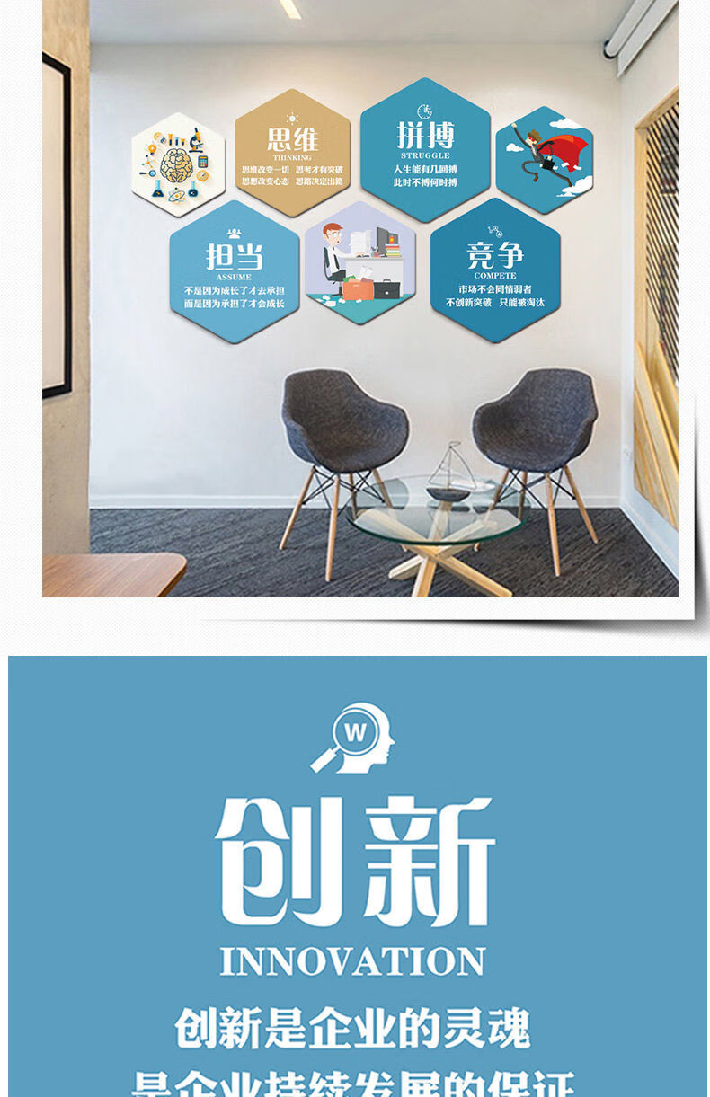 创森小米员工团队激励志标语公司企业文化墙贴办公室墙面装饰会议室