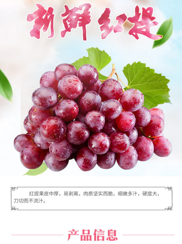 澳洲新鲜无籽红提脆甜整箱应季儿童孕妇宝宝水果 5斤