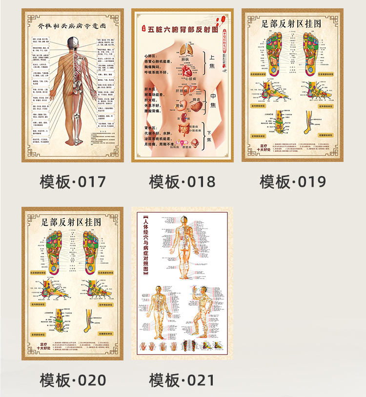 人體穴位對症掛圖中醫艾灸針灸人體穴位圖人體經絡穴位圖大掛圖經絡圖