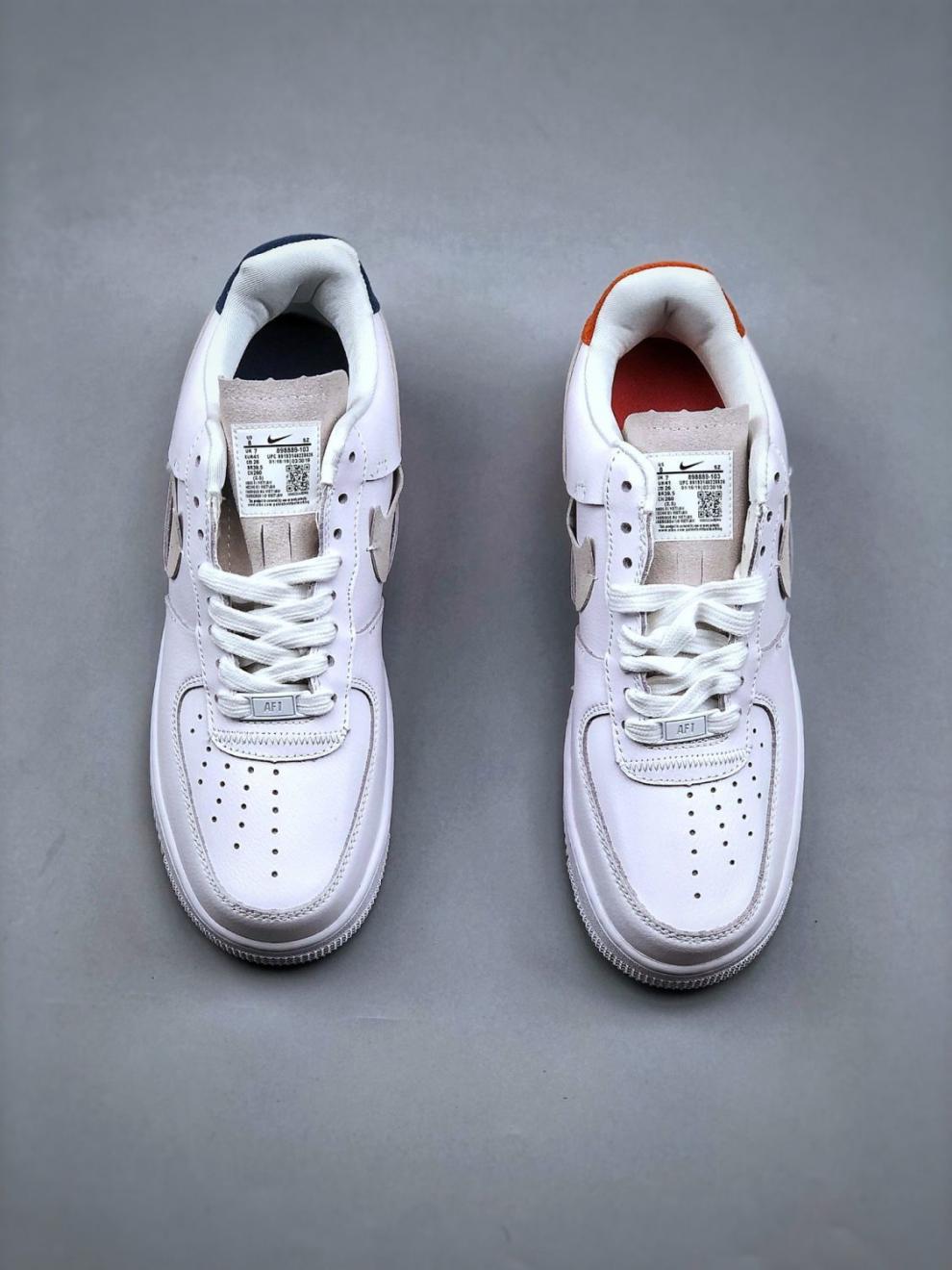air force 1断钩勾鸳鸯1男女同款运动休闲滑板鞋 断勾白灰 36【图片