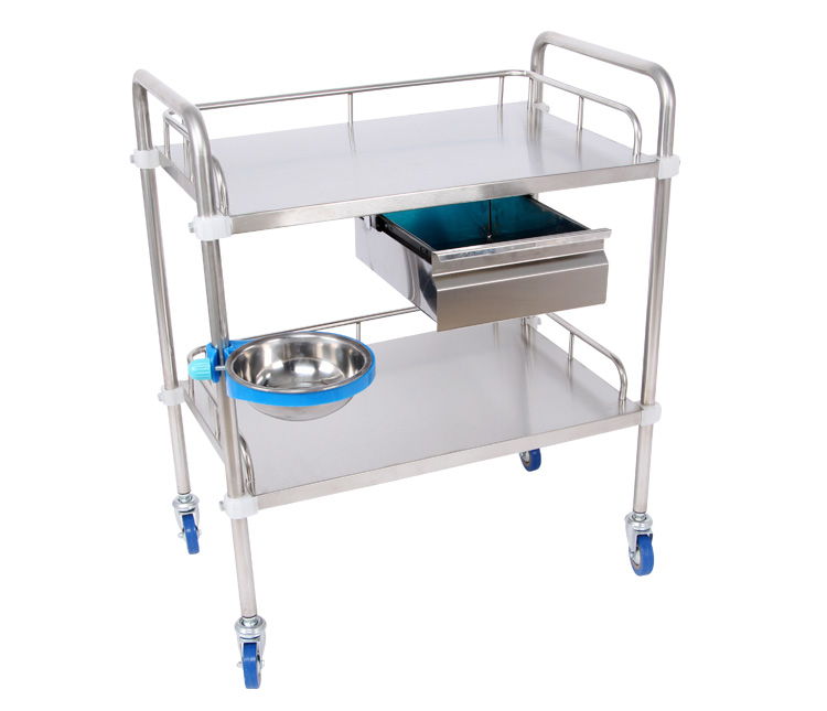 麦德康 医用治疗车带抽屉不锈钢推车器械台车护理治疗车车手术车换药