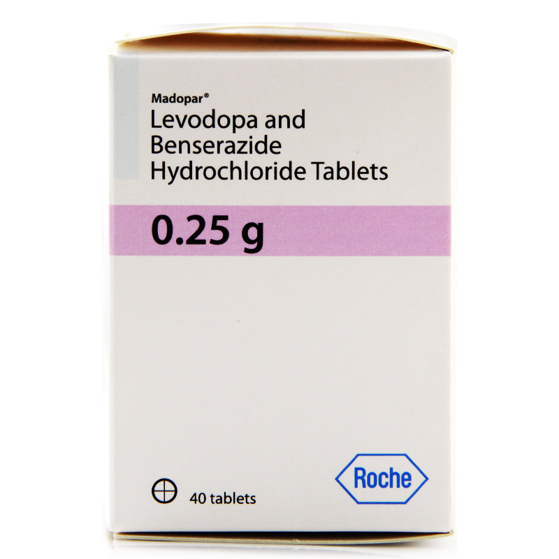 美多芭多巴丝肼片025g40片盒用于治疗帕金森病组份包含左旋多巴神经