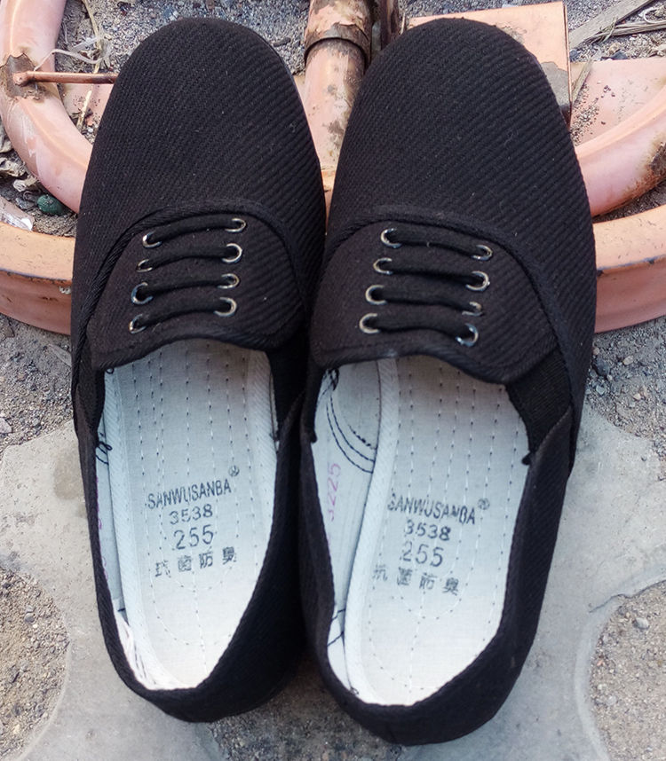 87布鞋低帮解放鞋中老年男一脚蹬老北京酒店工作鞋帆布鞋黑色36
