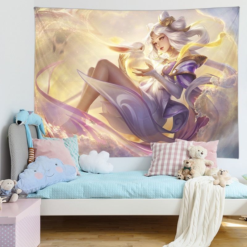 游戏王者荣耀背景布ins网红直播挂布宿舍卧室床头个性装饰 宫本武藏