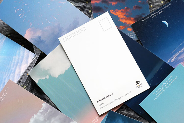 月升王国明信片 唯美星空彩虹黄昏创意明信片想见你文艺爱情贺卡电影