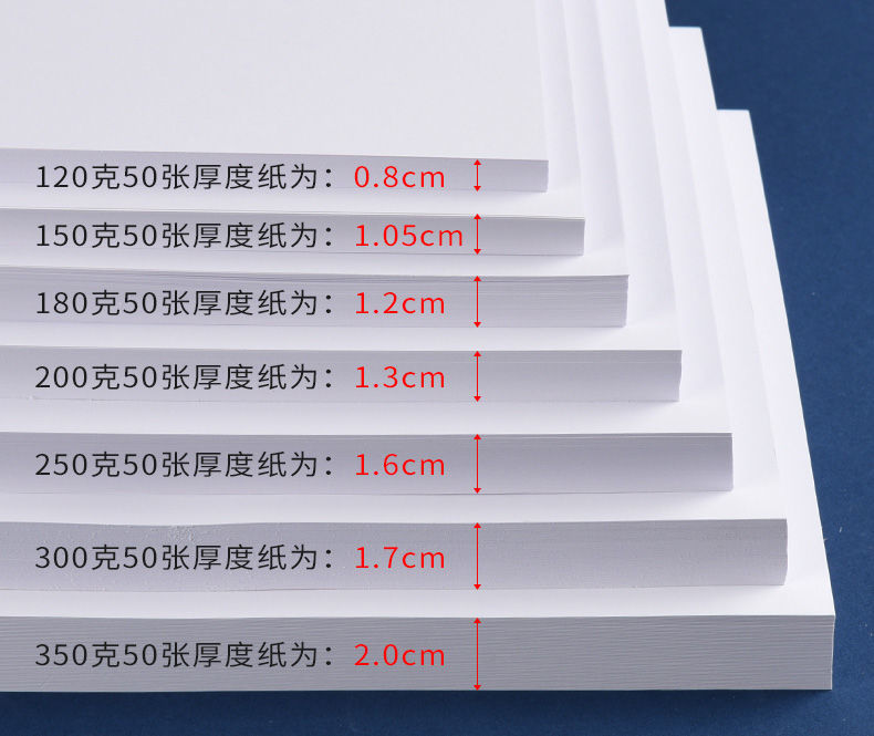 白卡纸a3白色卡纸a4加厚双面4开8开儿童学生马克笔手绘4k硬卡纸君诚5