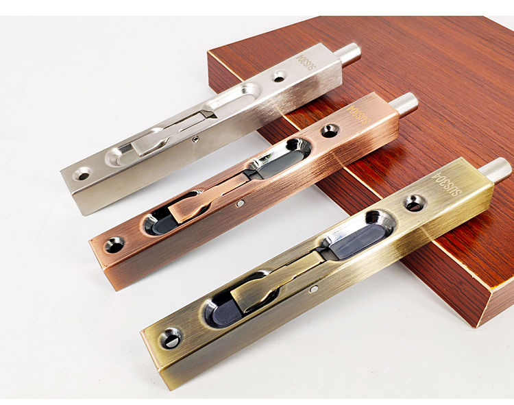 大门子母门双开门暗藏式不锈钢门栓盒插10寸青古铜长25cm304不锈钢