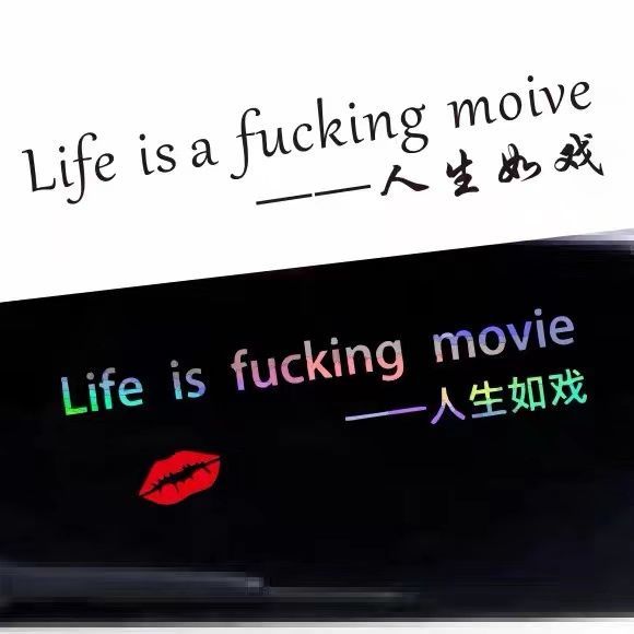 人生如戏英文车贴汽车创意个性文字贴纸网红车身两侧后窗玻璃b款人生