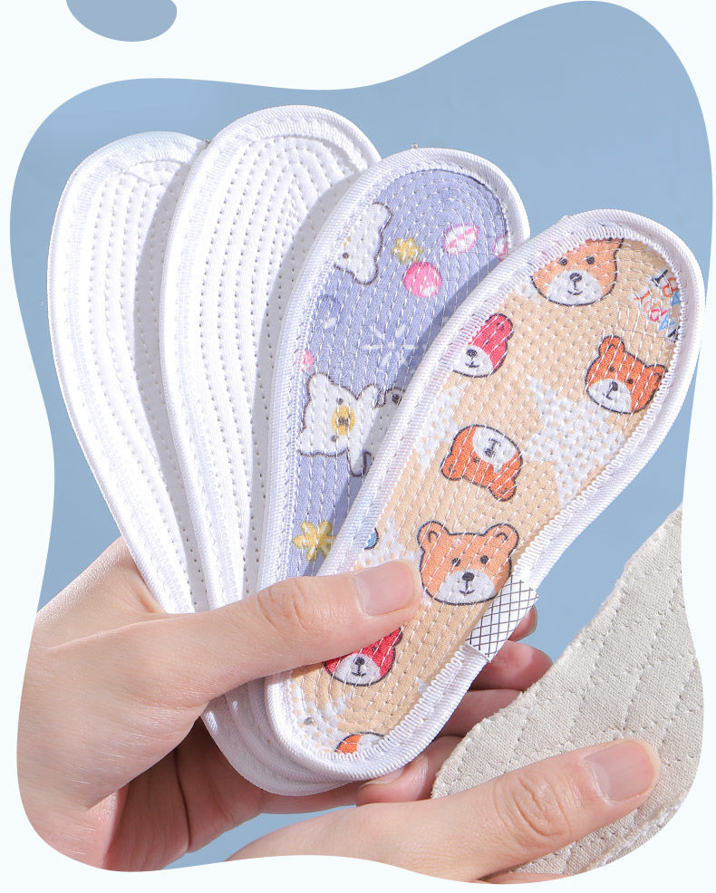 儿童鞋垫女童男童宝宝小孩专用纯棉手工透气吸汗防臭鞋垫子可裁剪 5双