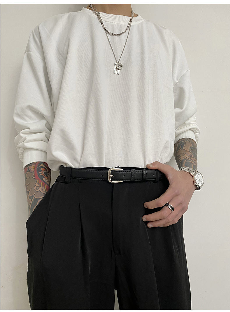 男士细腰带皮带男通用韩版学生潮ins年轻人港风简约百搭个性休闲黑细