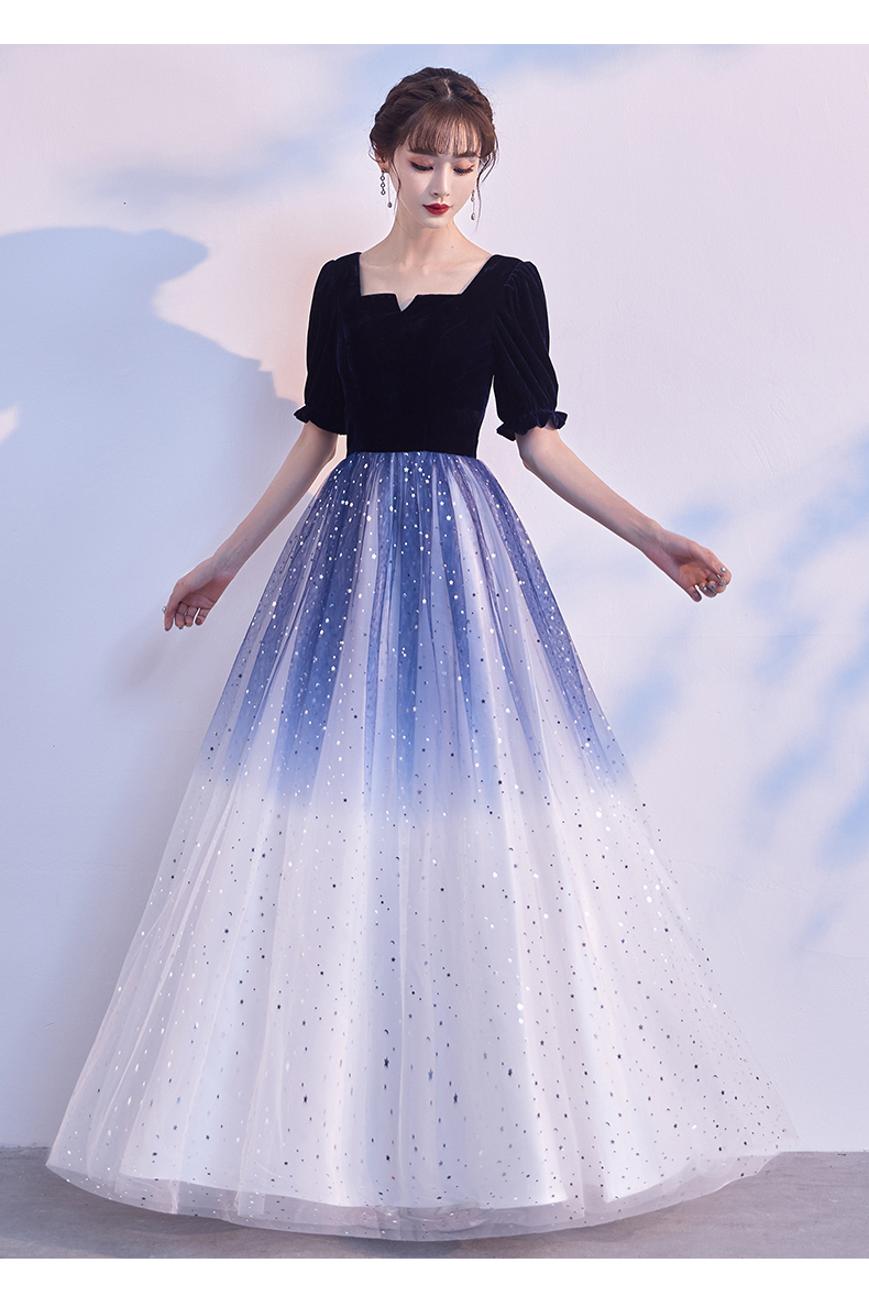 丽佰昕合唱礼服裙2021新款主持人服装气质大合唱团演出服女成人渐变长